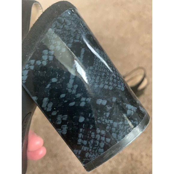 Andrew Geller "Fayer" Strappy Snake Print 3.5 Block Heel Womens Size 8.5M Heel - Picture 10 of 10